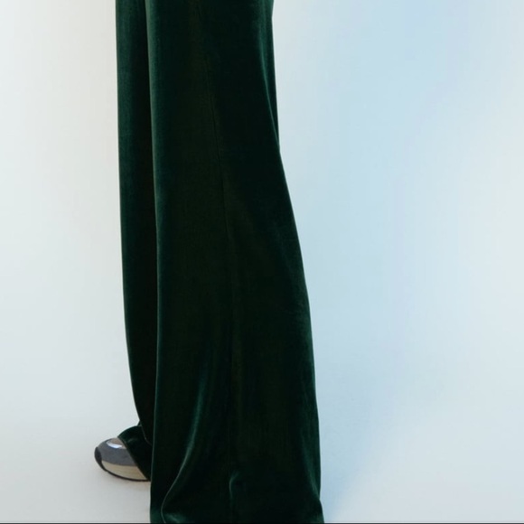 ZARA BNWT Velvet Top + Wide Leg Pants 2pc Coord Set - Picture 6 of 7